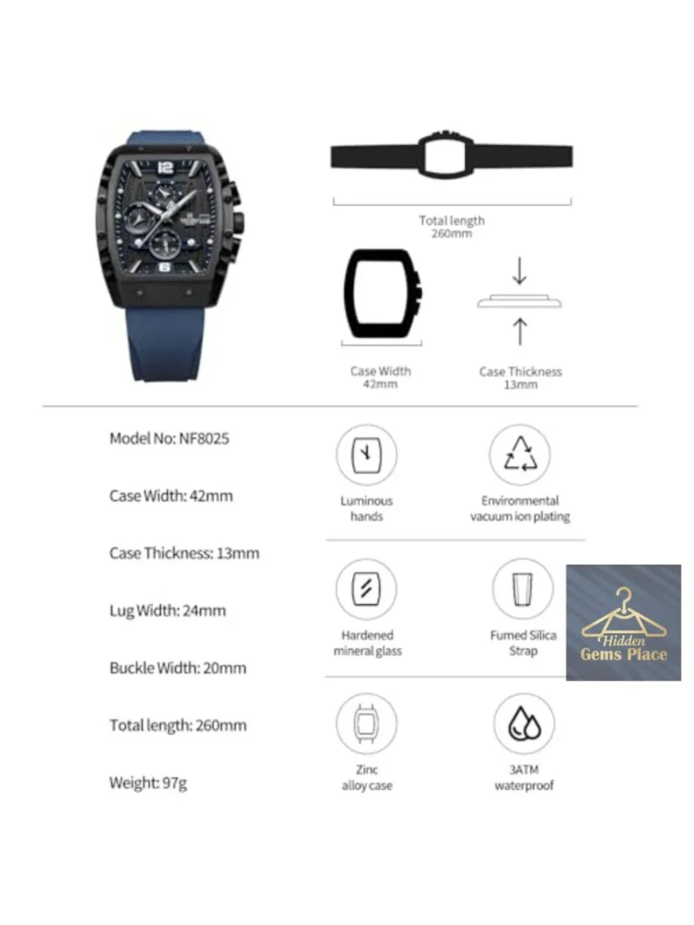 Men's Business Dress Watch with Date and Chronograph Dial